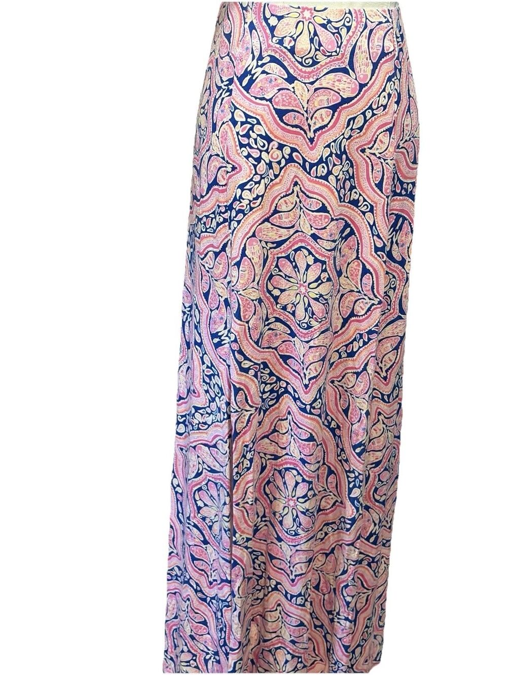 Lilly Pulitzer Maxi Skirt XXS Pull On 2 front slits Garden Y2K Pink Floral